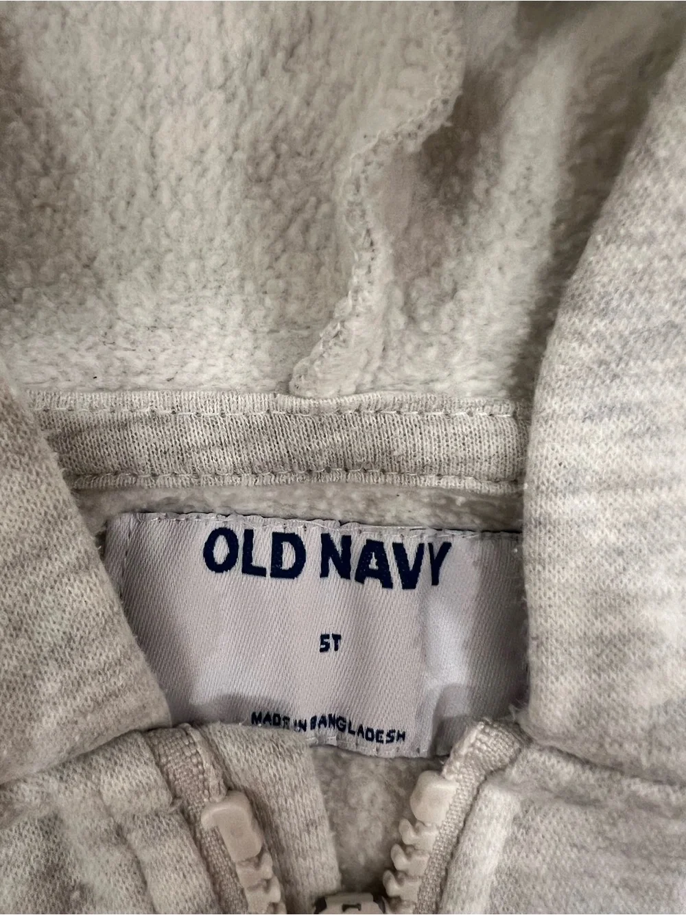 Old Navy Cream Zip Hoodie with Embroidered Cherry Patch